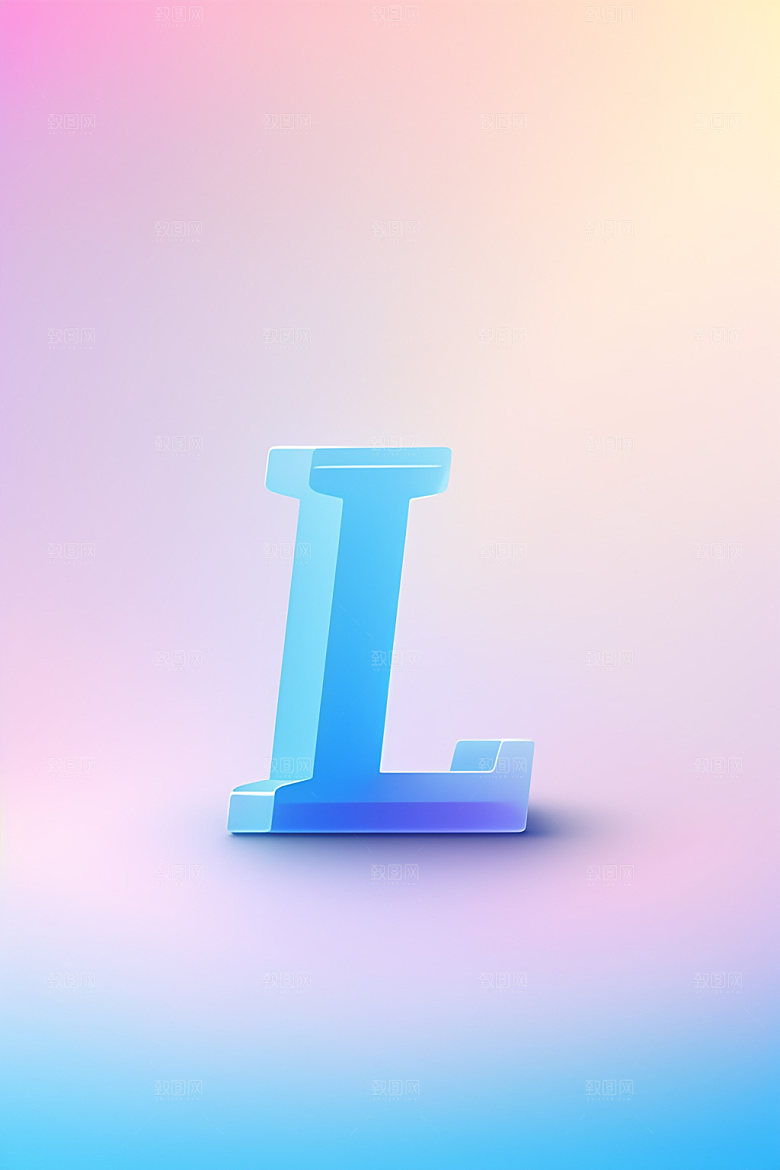 磨砂玻璃字母3D清爽艺术字