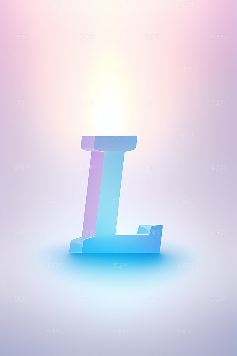 磨砂玻璃字母通透质感艺术字