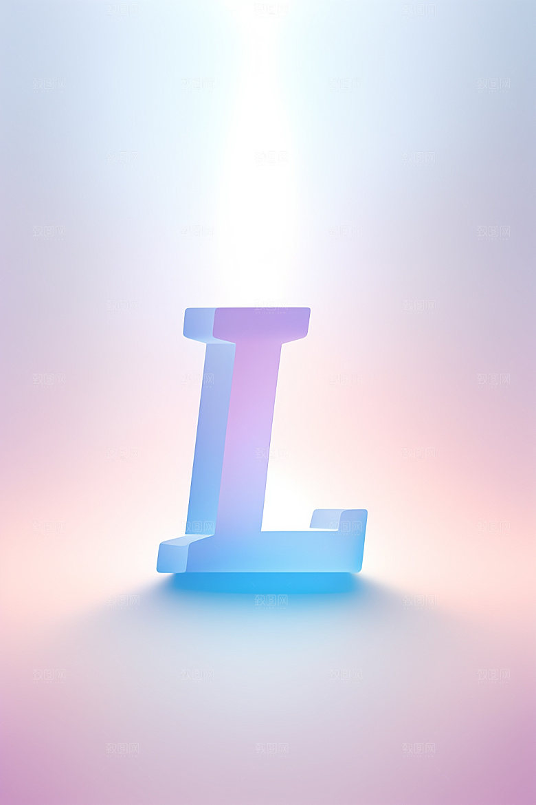 磨砂玻璃字母英文3D艺术字