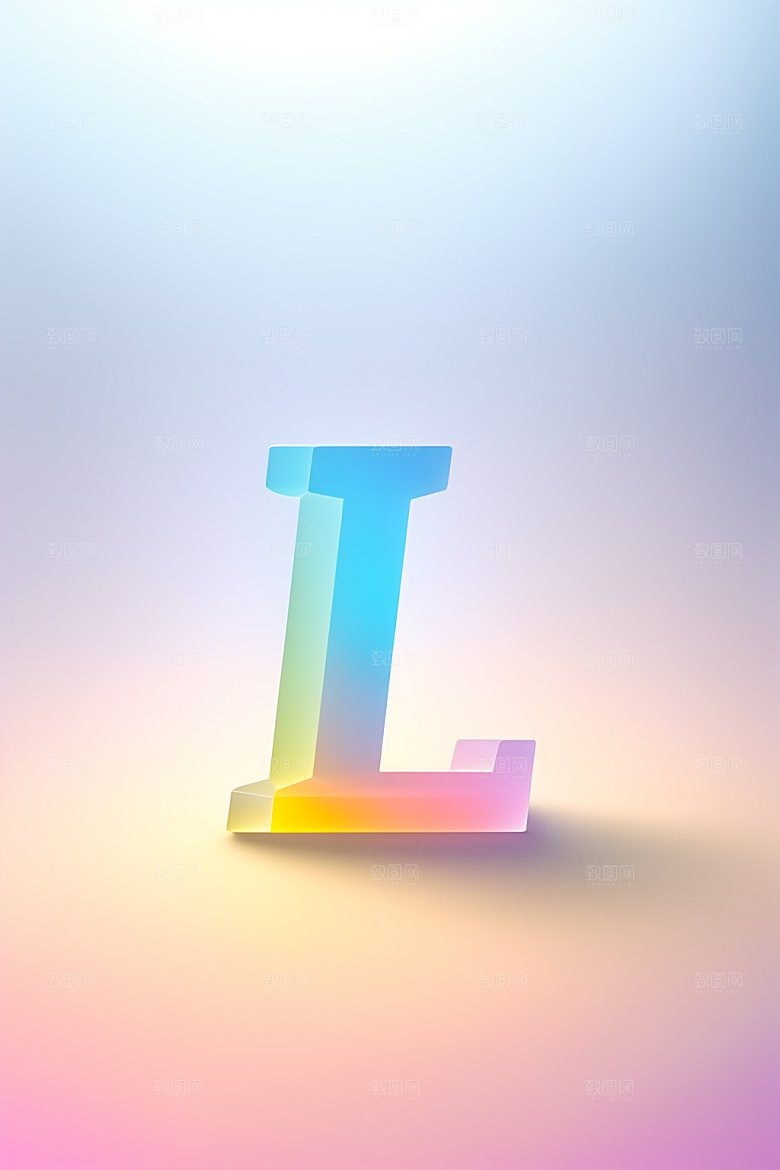 磨砂玻璃字母清爽通透艺术字