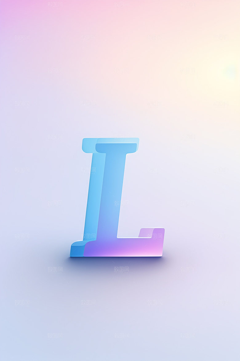 磨砂玻璃字母质感3D艺术字