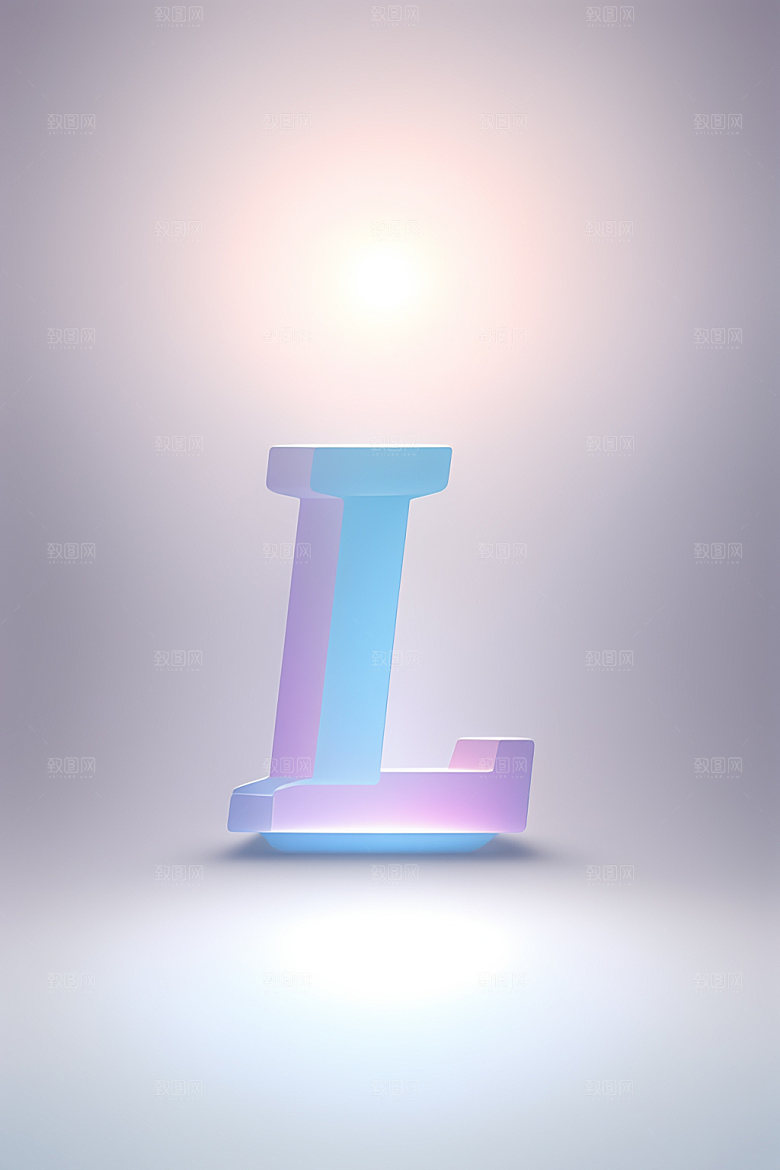 磨砂玻璃字母英文3D艺术字