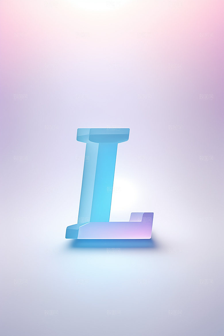 磨砂玻璃字母通透清爽艺术字