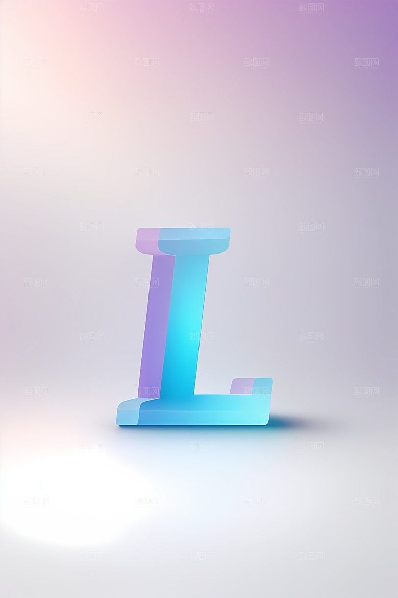 磨砂玻璃字母质感立体艺术字