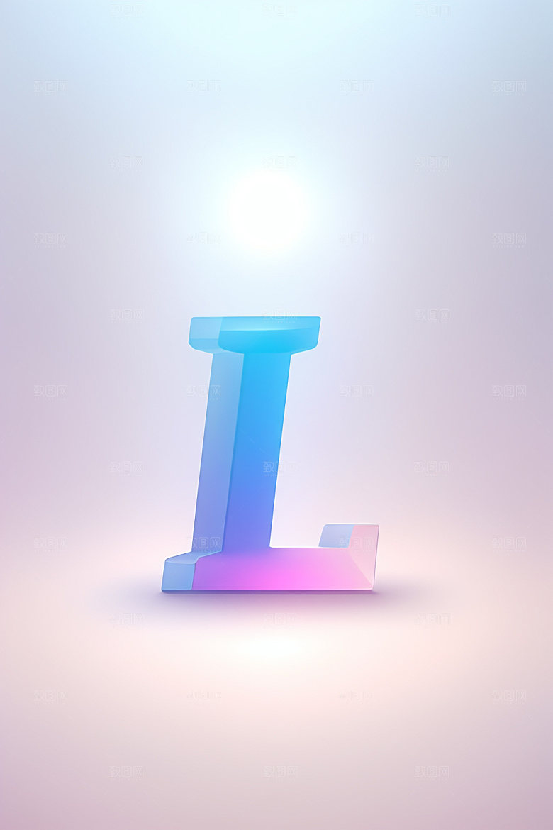 磨砂玻璃字母创意3D艺术字