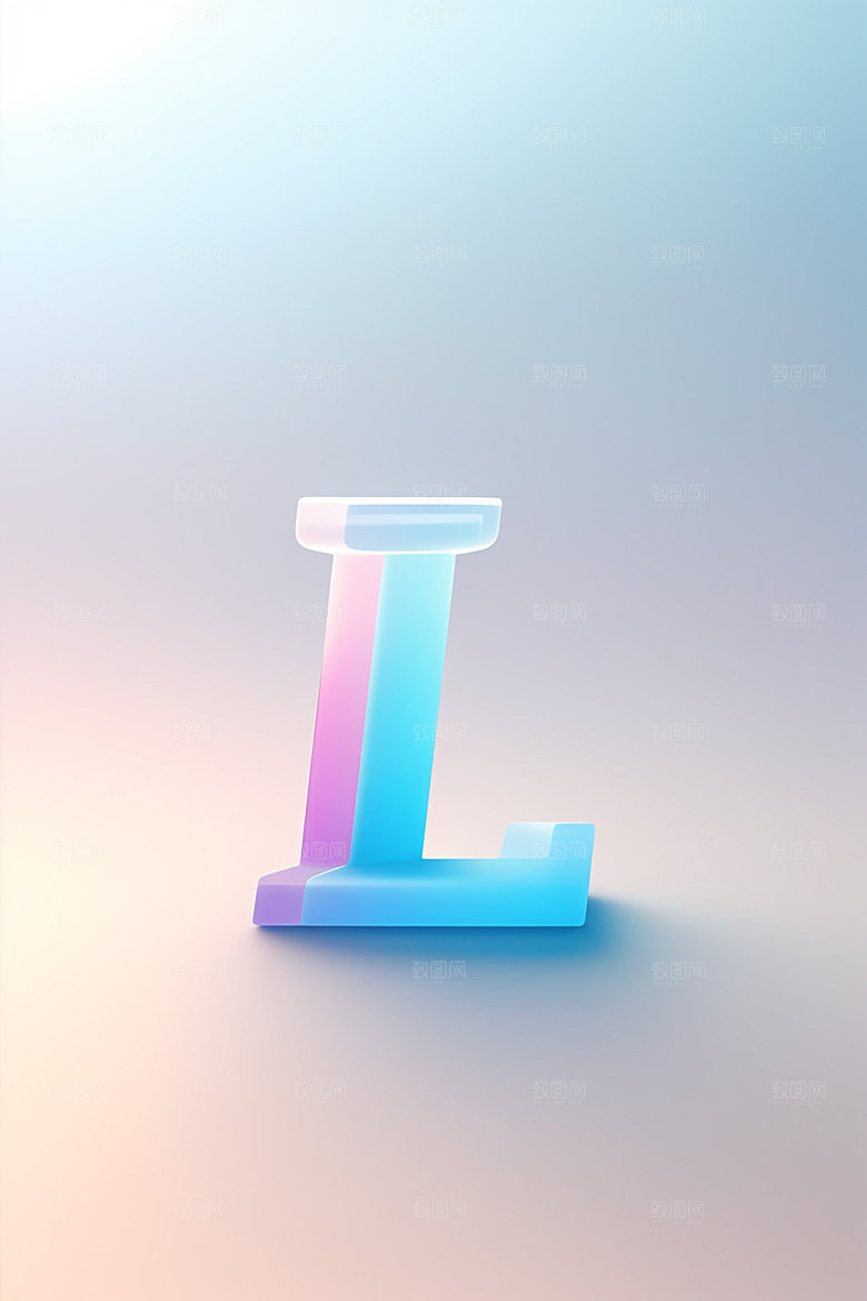 磨砂玻璃字母立体质感艺术字