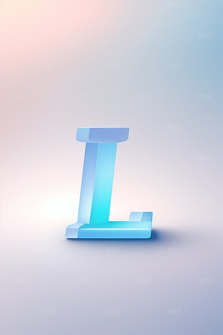 磨砂玻璃字母清爽通透艺术字
