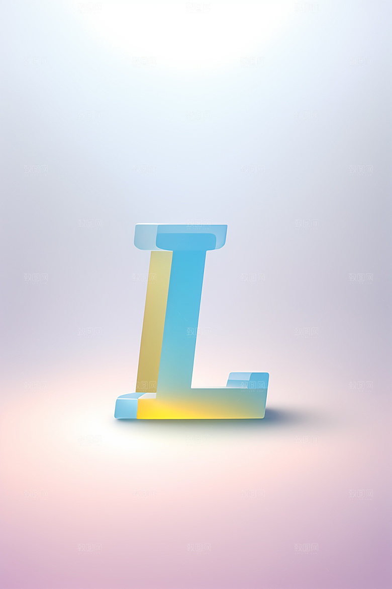 磨砂玻璃字母3D质感艺术字