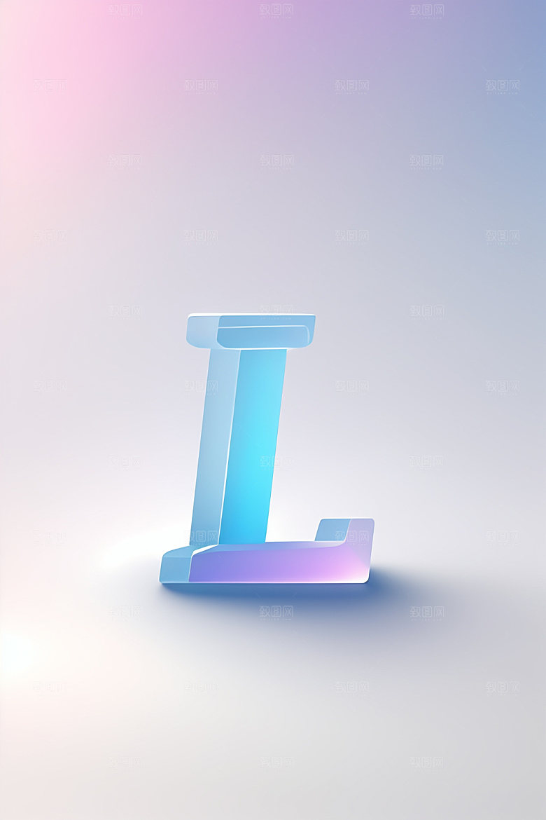 磨砂玻璃字母时尚质感艺术字
