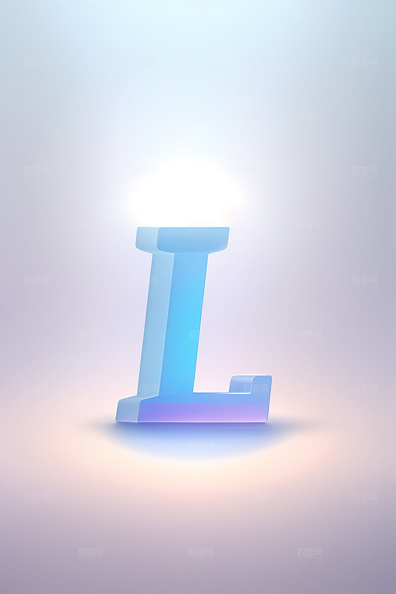 磨砂玻璃字母清爽通透艺术字