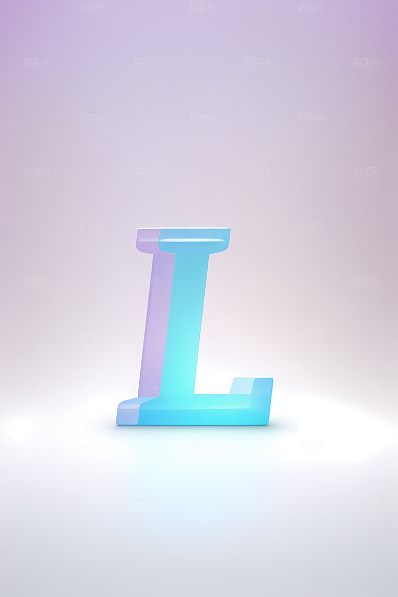磨砂玻璃字母清爽彩色艺术字