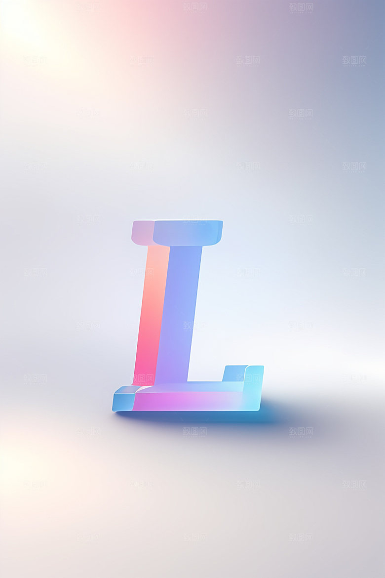 磨砂玻璃字母通透质感艺术字