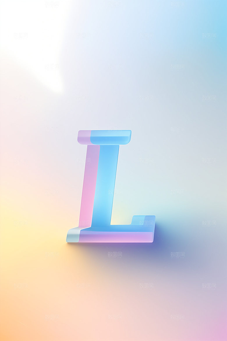磨砂玻璃字母英文创意艺术字