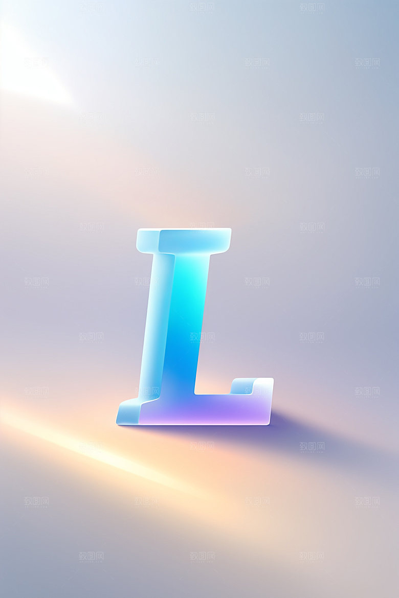 磨砂玻璃字母清爽通透艺术字