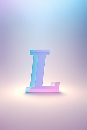 磨砂玻璃字母质感3D艺术字