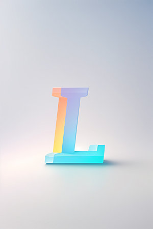 磨砂玻璃字母时尚清爽艺术字