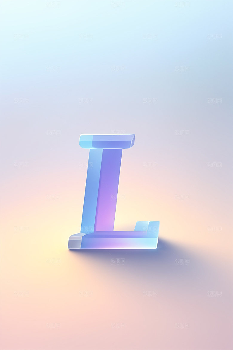 磨砂玻璃字母通透质感艺术字