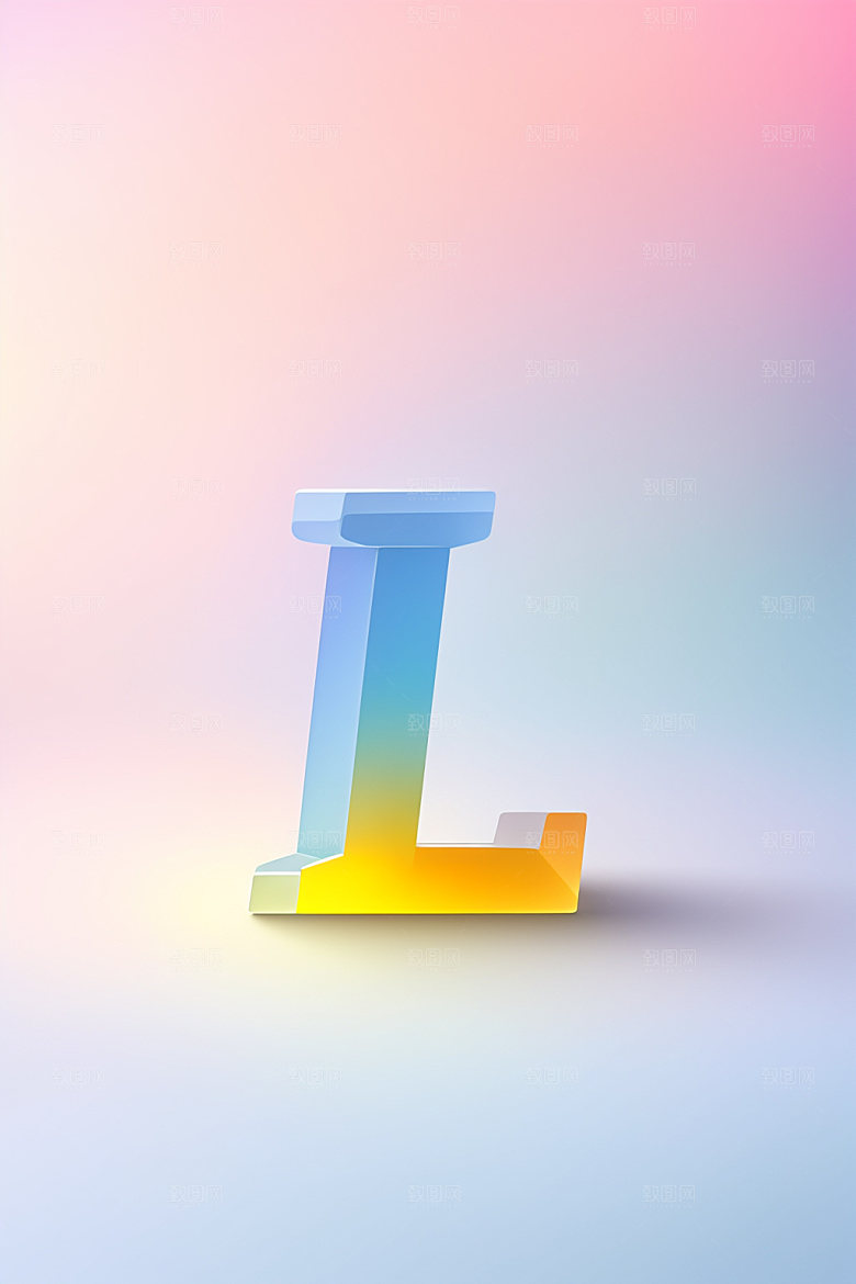 磨砂玻璃字母3D立体艺术字