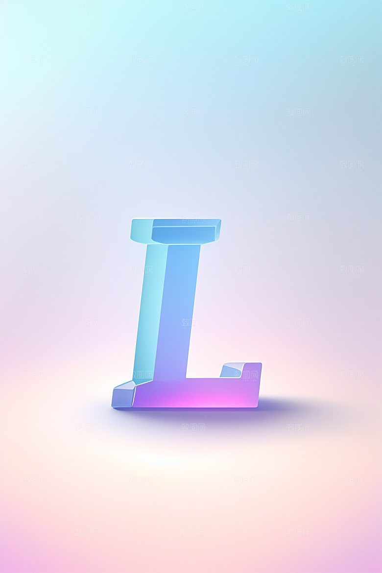 磨砂玻璃字母英文质感艺术字