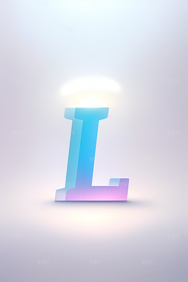 磨砂玻璃字母彩色3D艺术字