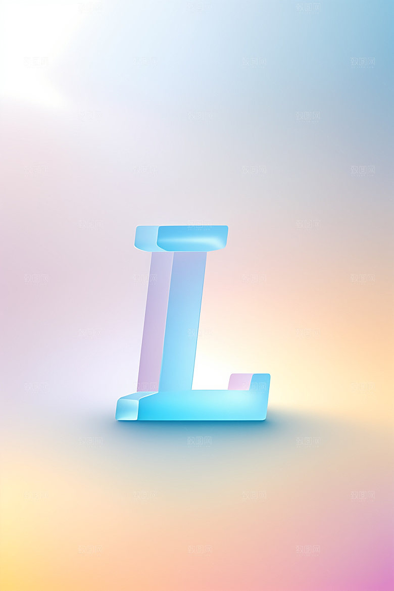 磨砂玻璃字母3D英文艺术字
