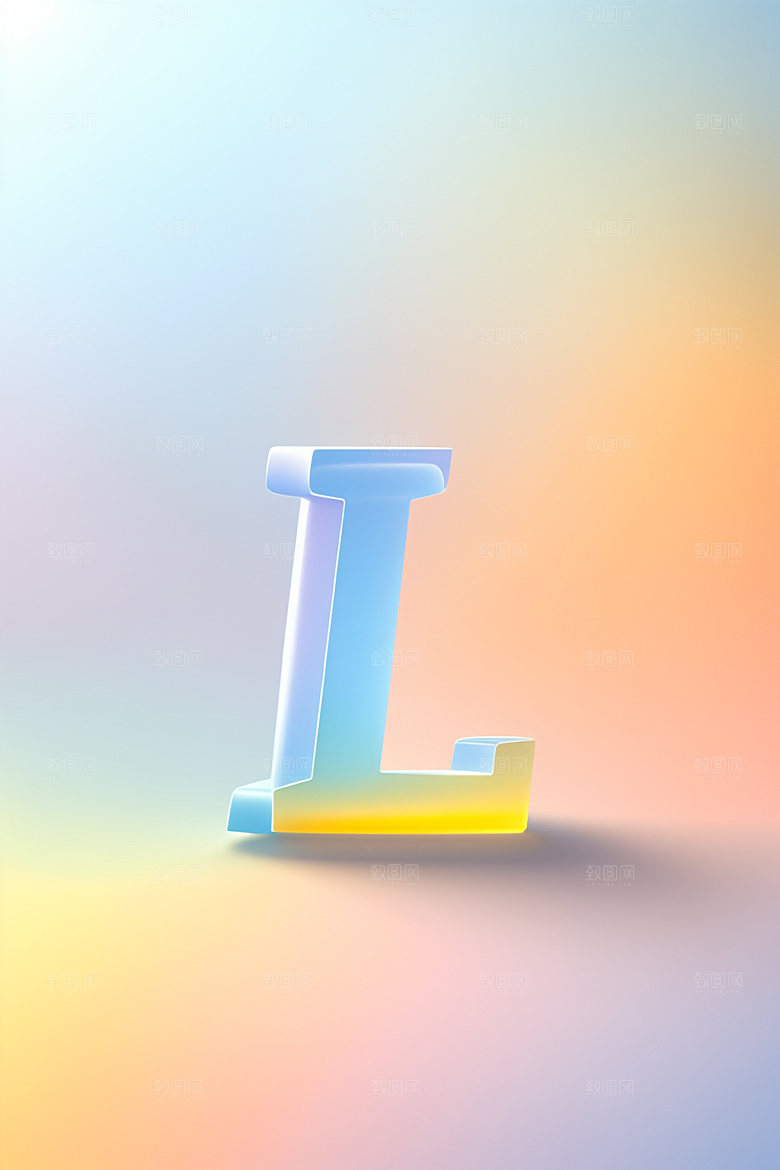 磨砂玻璃字母立体质感艺术字