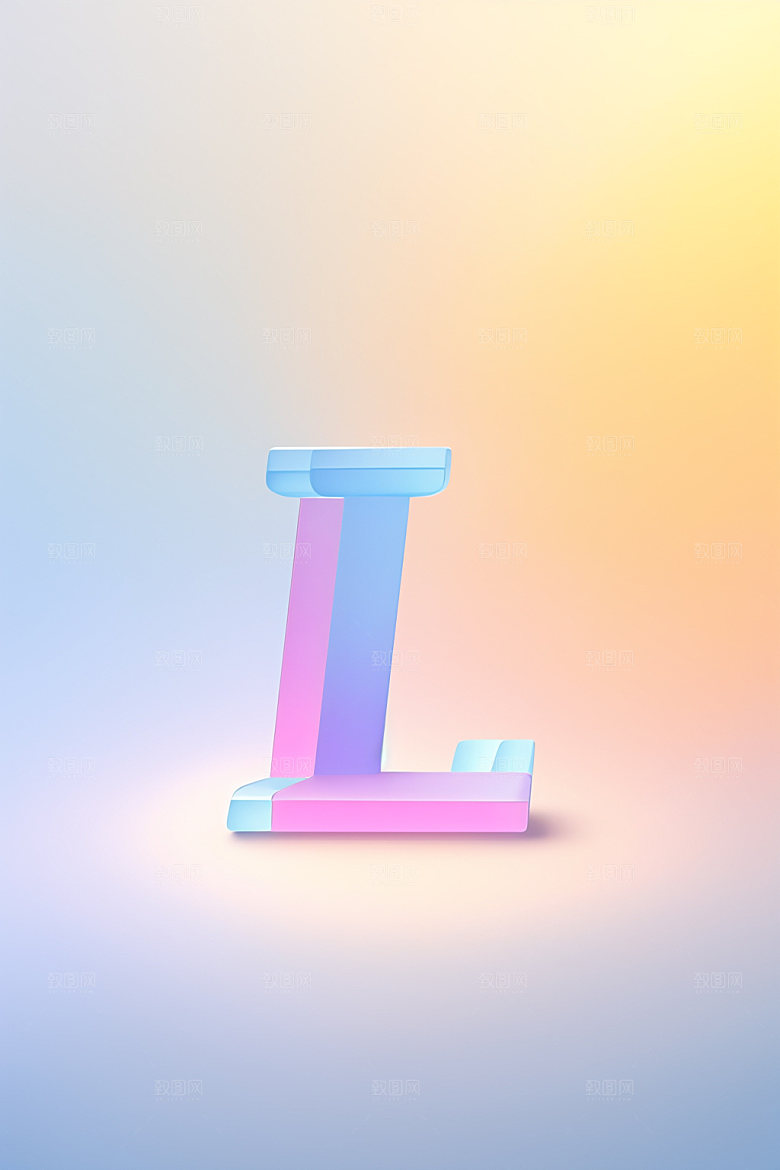 磨砂玻璃字母创意清爽艺术字