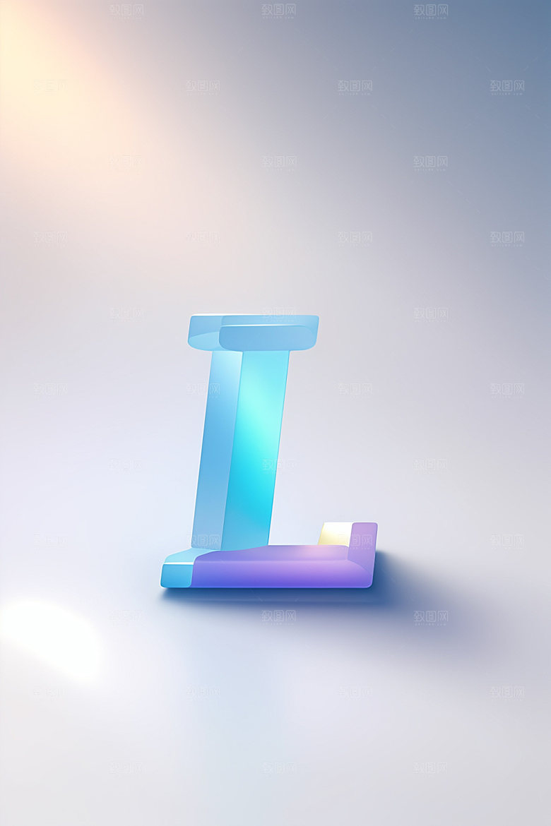 磨砂玻璃字母彩色3D艺术字