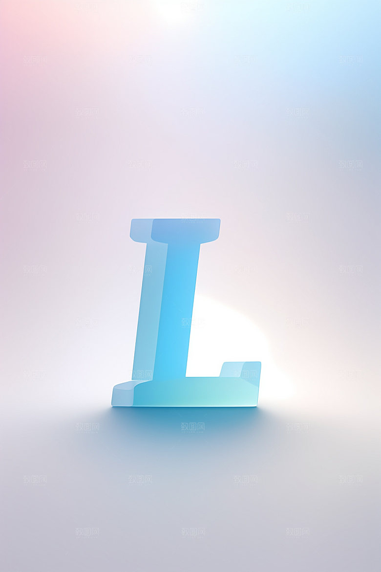 磨砂玻璃字母3D清爽艺术字