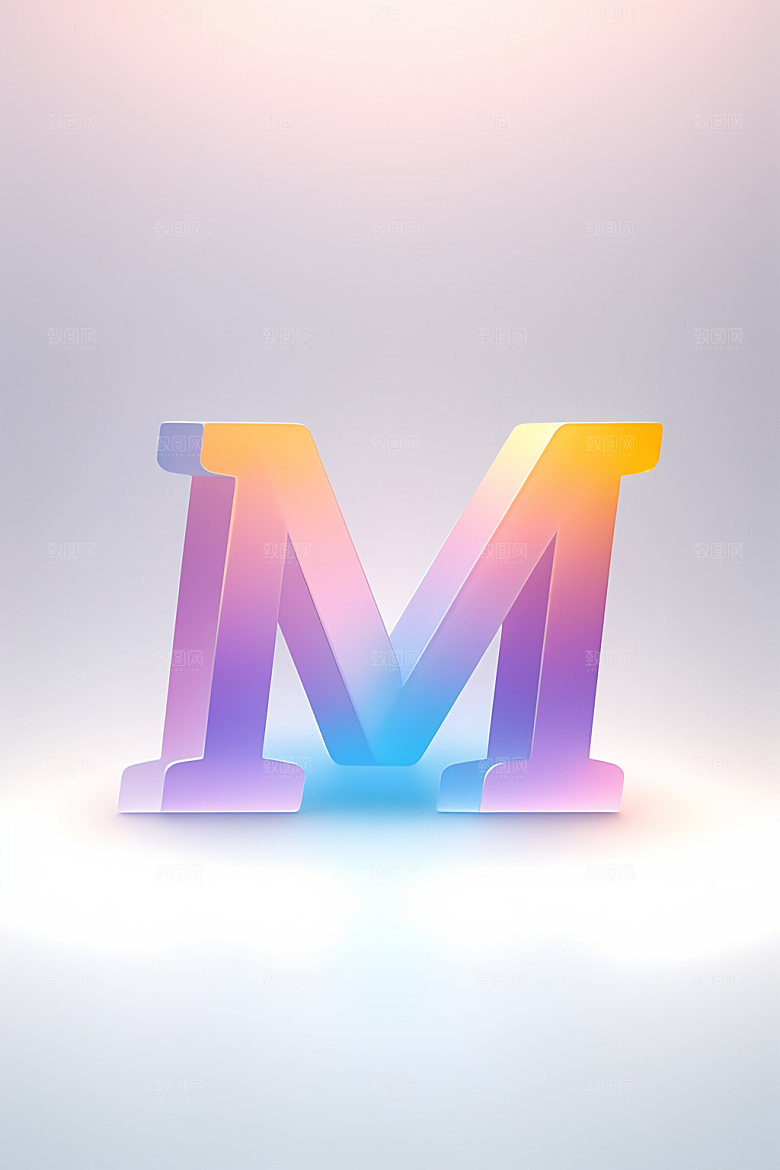 磨砂玻璃字母立体3D艺术字