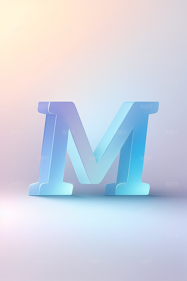 磨砂玻璃字母立体3D艺术字