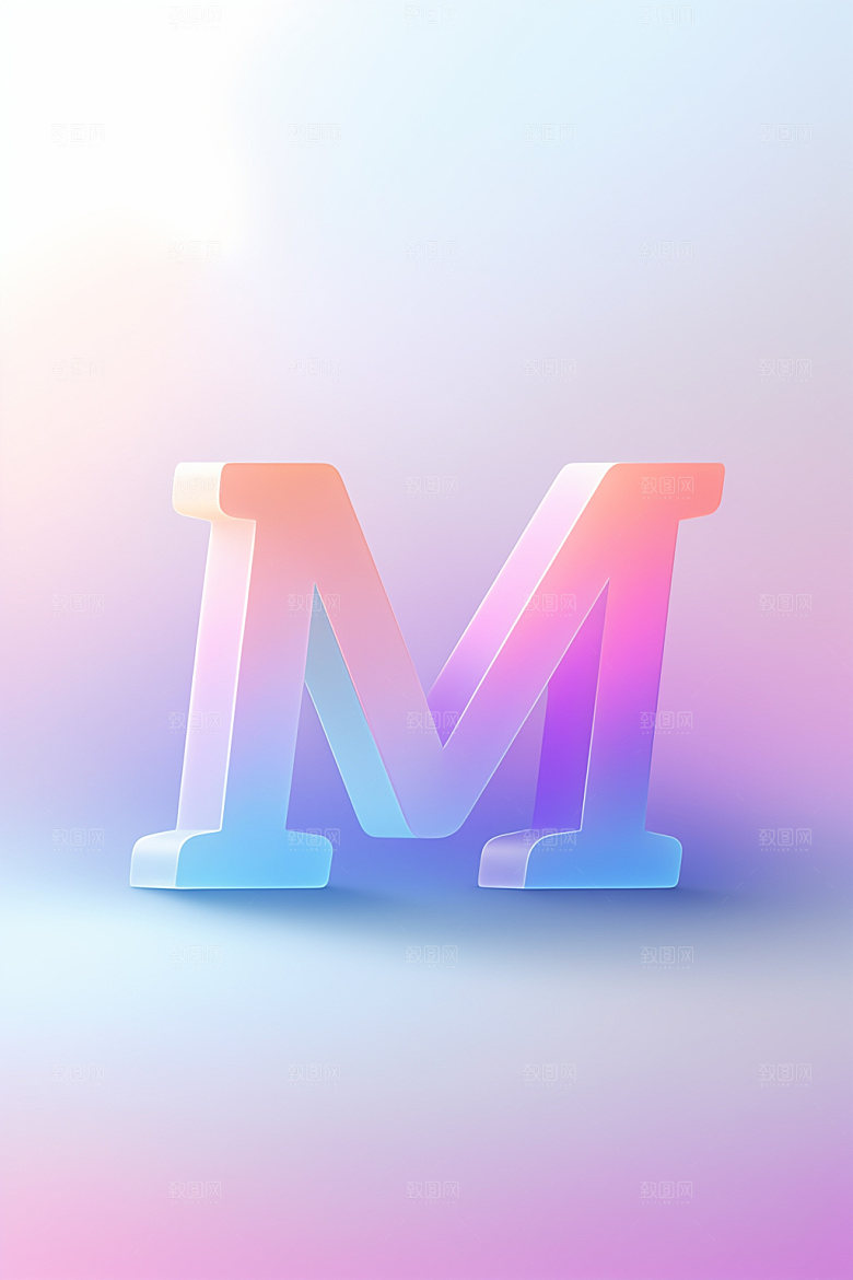 磨砂玻璃字母3D清爽艺术字