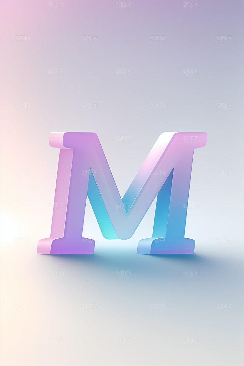 磨砂玻璃字母3D英文艺术字