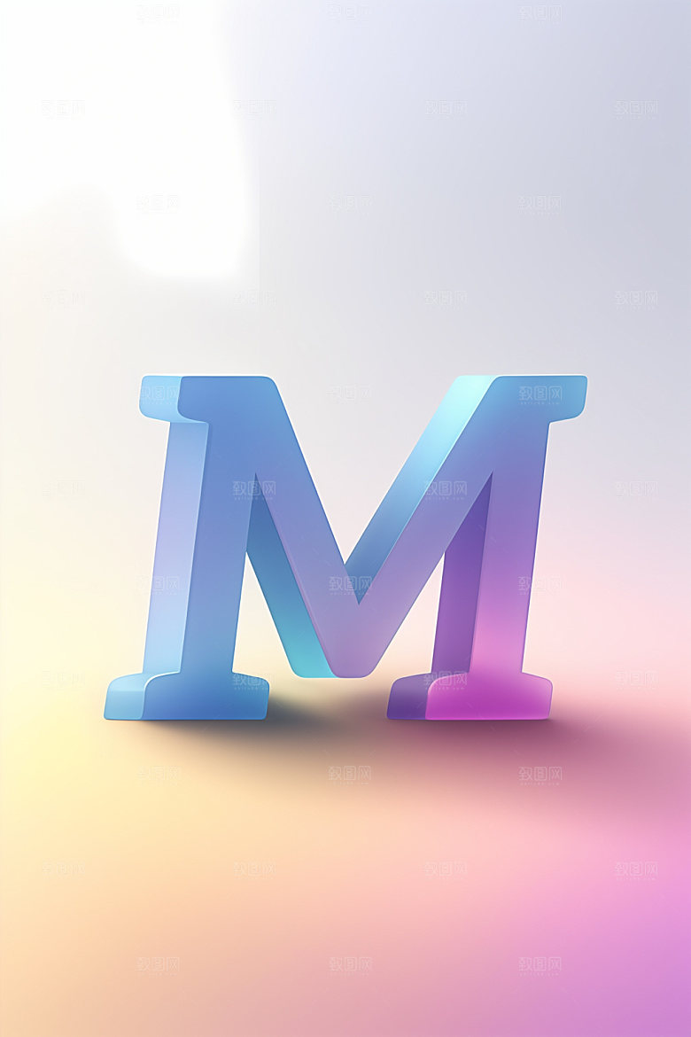 磨砂玻璃字母3D通透艺术字