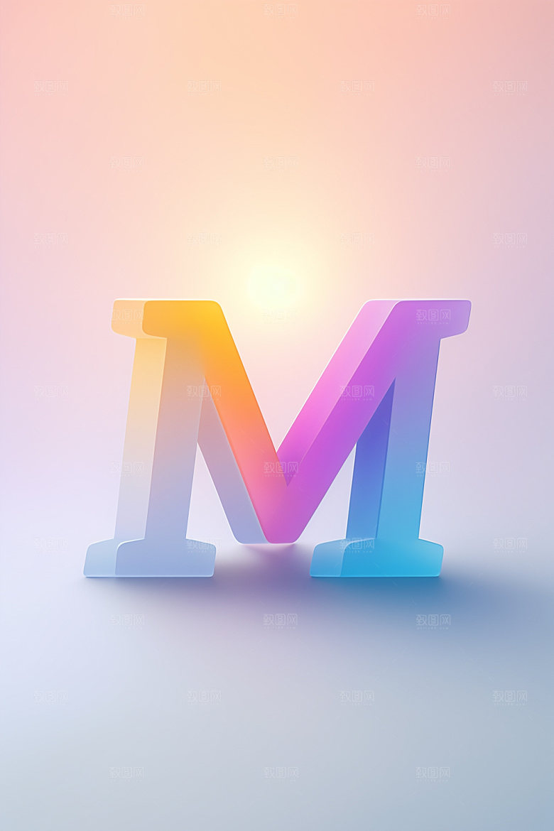磨砂玻璃字母创意质感艺术字
