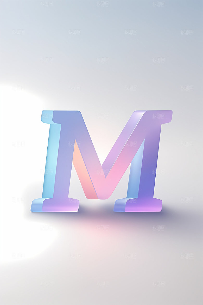 磨砂玻璃字母3D立体艺术字