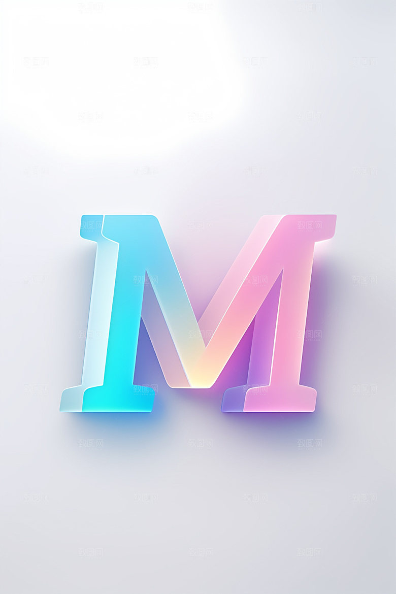 磨砂玻璃字母时尚3D艺术字