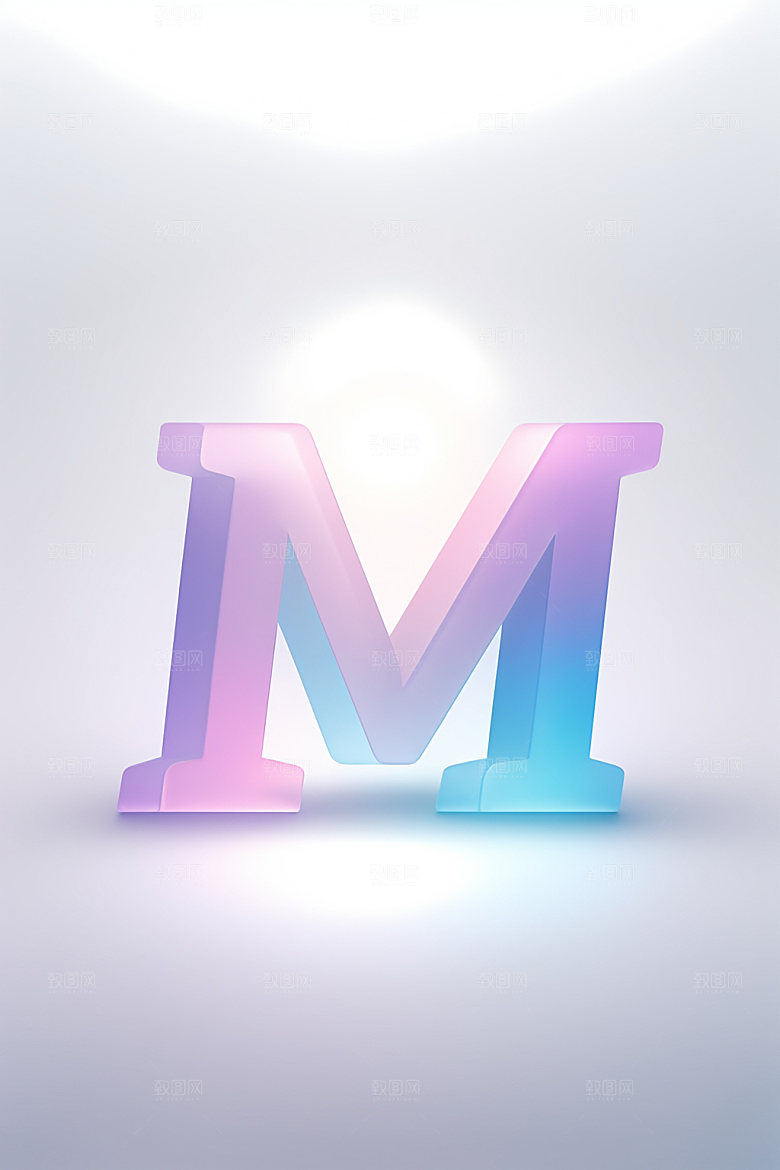 磨砂玻璃字母英文3D艺术字