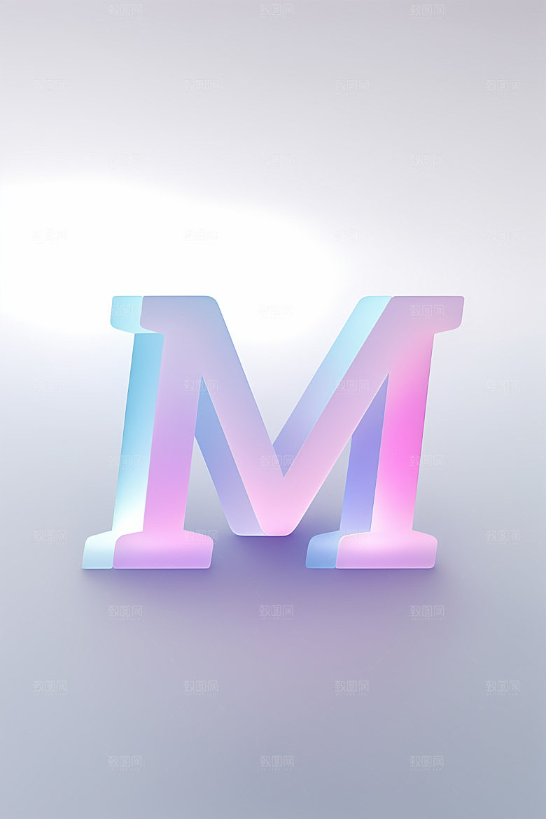 磨砂玻璃字母通透3D艺术字