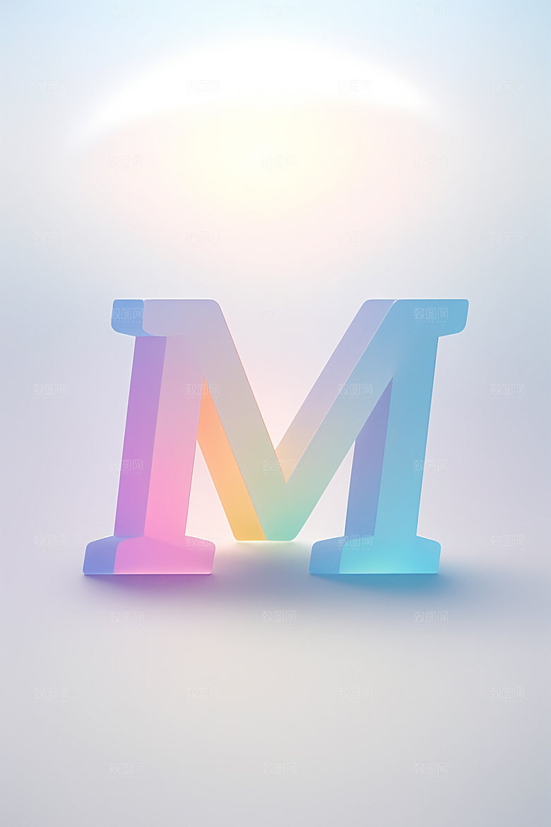 磨砂玻璃字母创意清爽艺术字