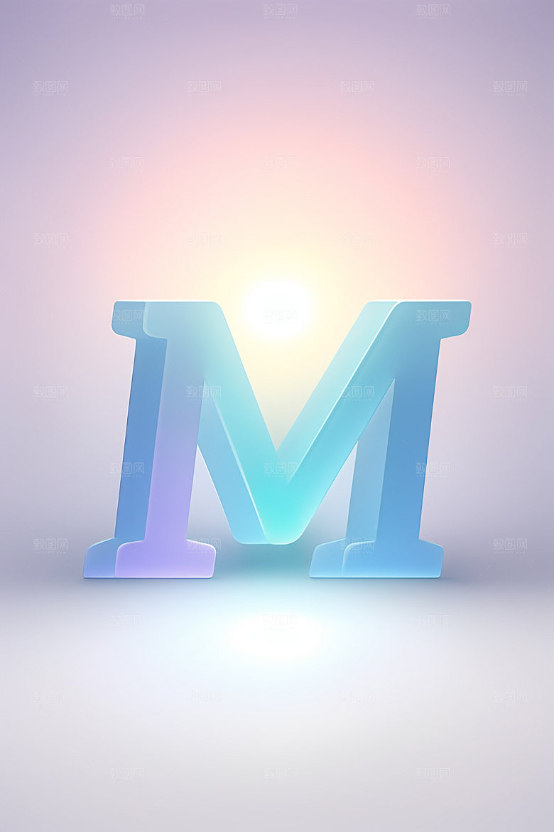 磨砂玻璃字母3D清爽艺术字