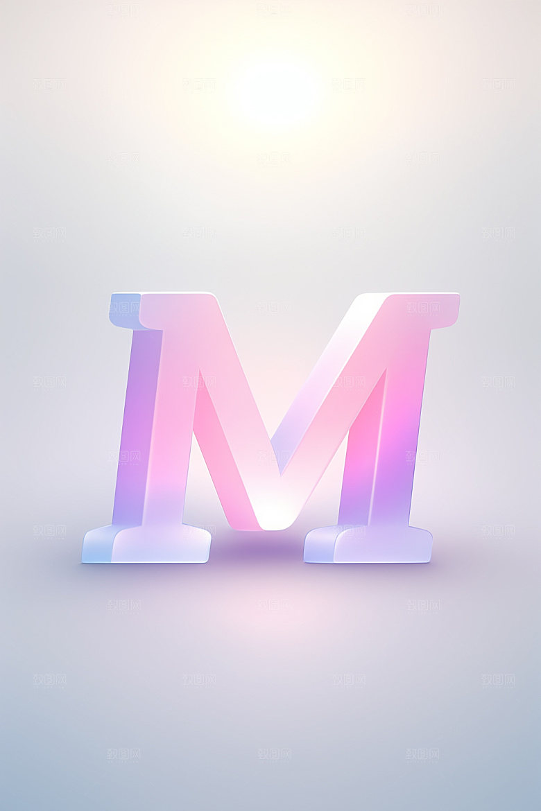 磨砂玻璃字母3D质感艺术字