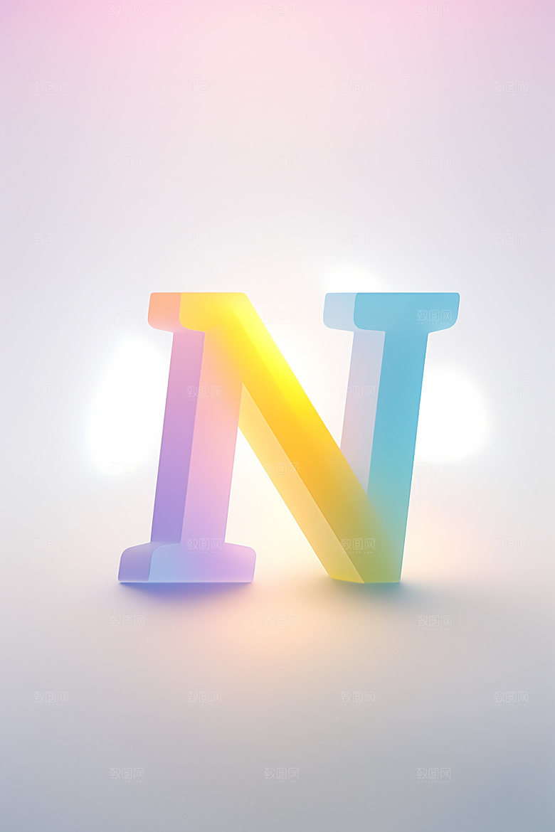 磨砂玻璃字母质感英文艺术字