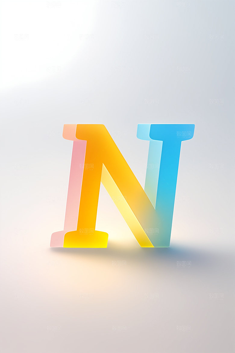 磨砂玻璃字母通透3D艺术字