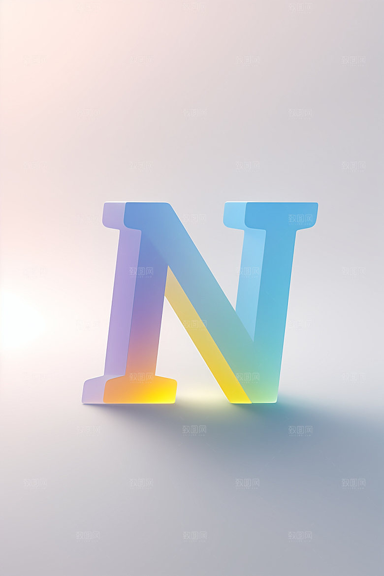 磨砂玻璃字母通透3D艺术字