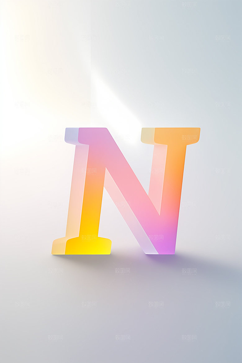 磨砂玻璃字母通透3D艺术字