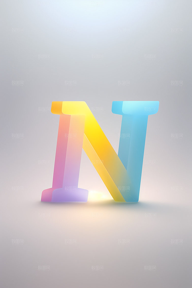 磨砂玻璃字母立体彩色艺术字