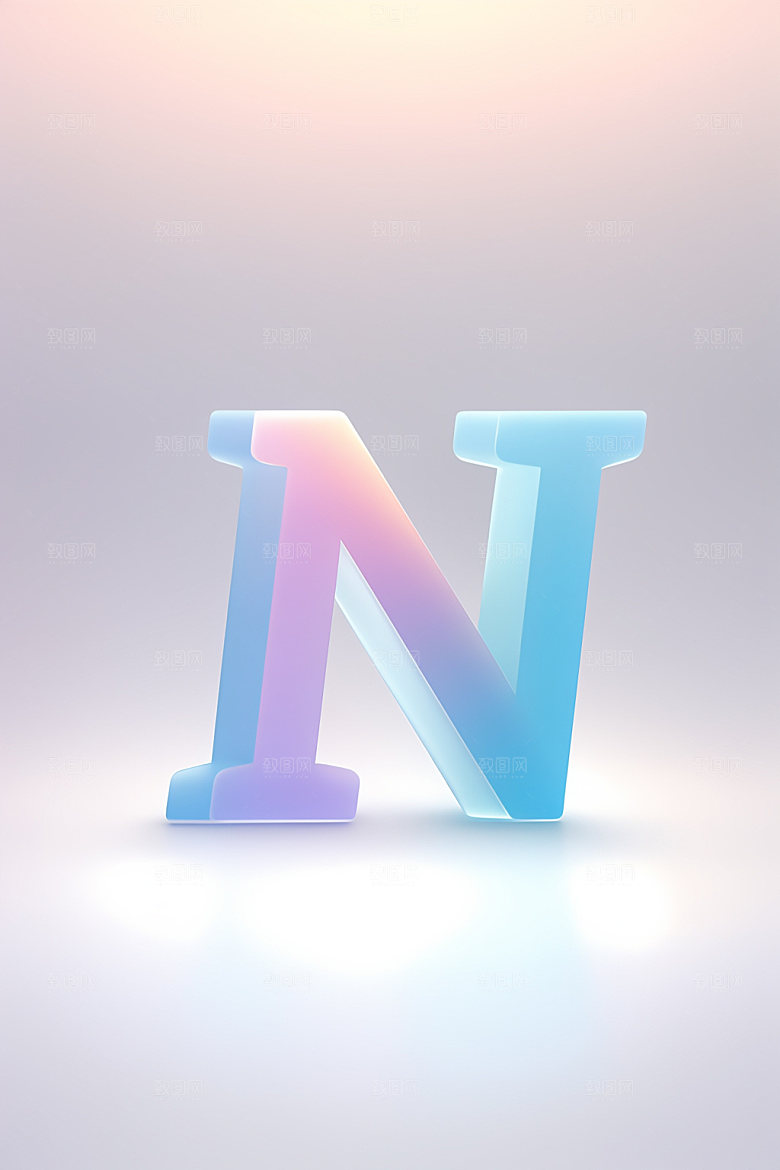 磨砂玻璃字母3D质感艺术字