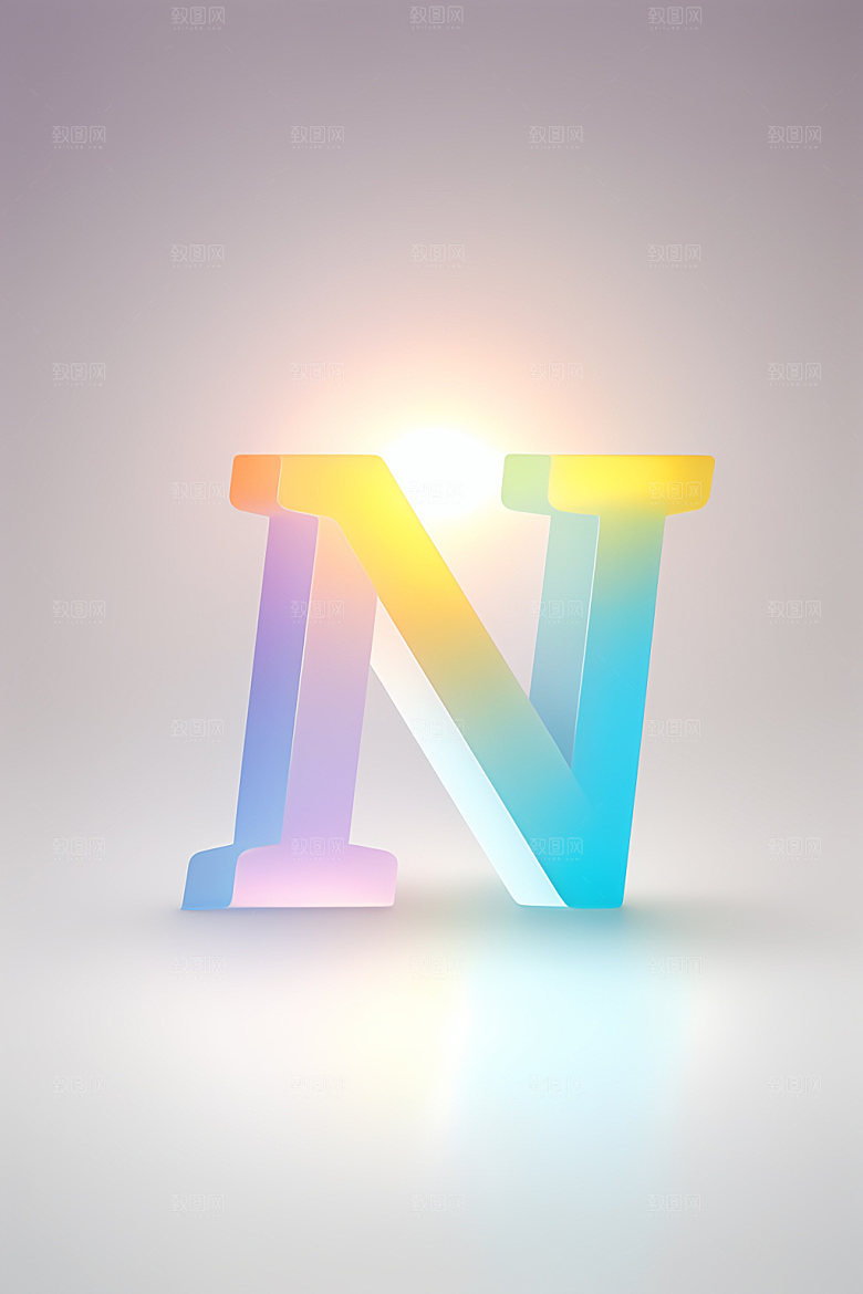 磨砂玻璃字母质感创意艺术字