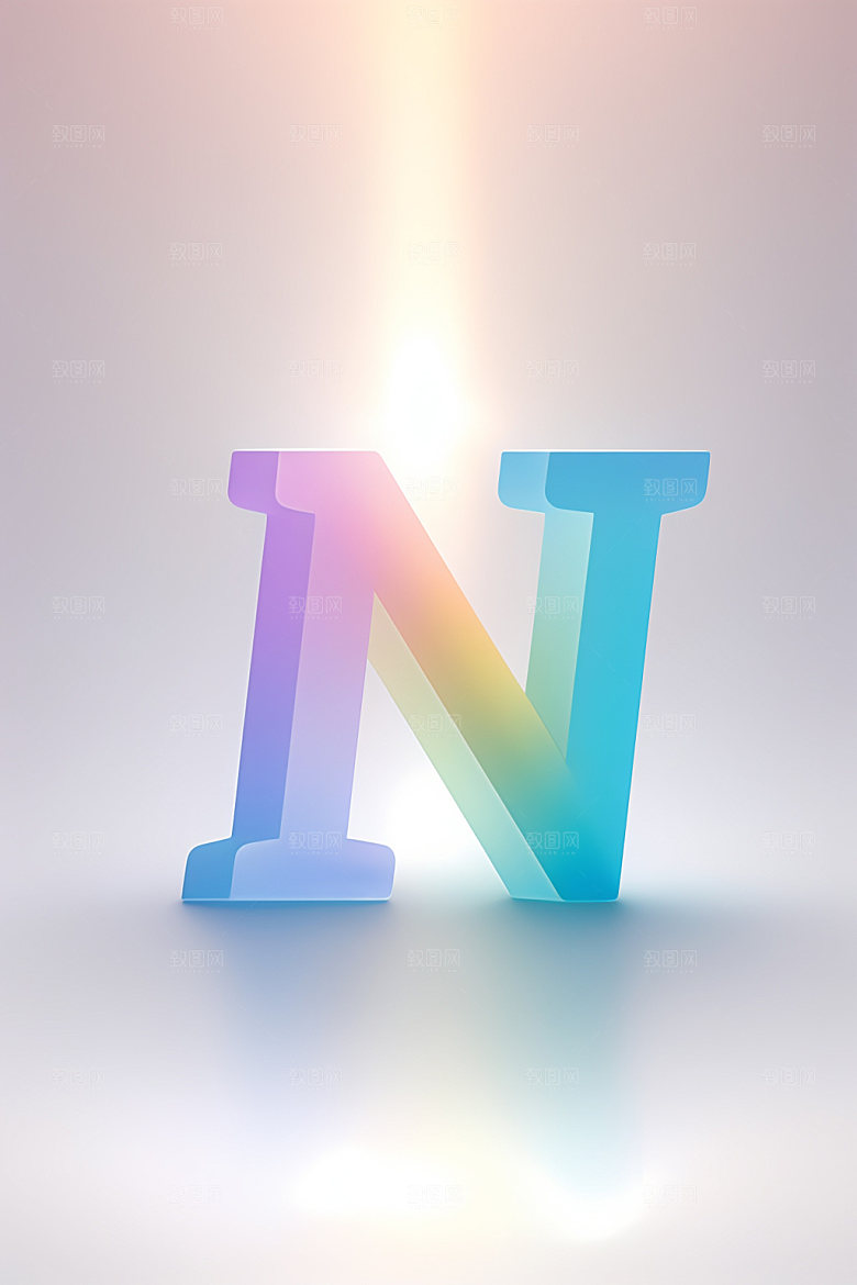 磨砂玻璃字母3D清爽艺术字